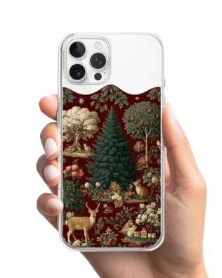 Etui do iPhone 12 Pro przeźroczyste, silikonowe Flexi, Zimowa magia, świąteczny las