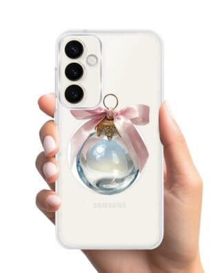 Etui do Samsung Galaxy S23 Plus z MagSafe przeźroczyste, silikonowe Flexi, Przytulne święta, Kryształowa bombka