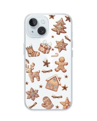 Etui do iPhone 15 przeźroczyste, silikonowe Flexi, Magia pierniczków