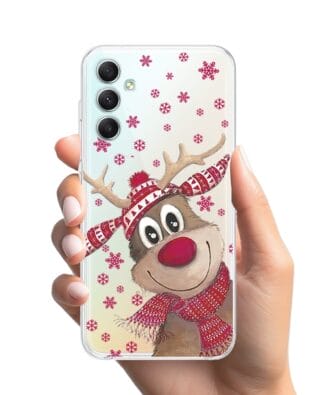 Etui do Samsung Galaxy A34 5G przeźroczyste, silikonowe Flexi, Renifer