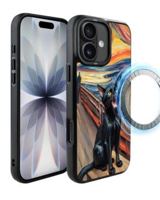 Etui do iPhone 17 IBIZU DropGuard Matt z MagSafe, Edvard Munch, krzyk kota