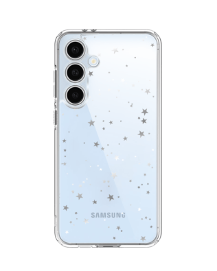 Etui do Samsung Galaxy S24 FE przeźroczyste, silikonowe Flexi, Zimowa magia, Szampańskie gwiazdki