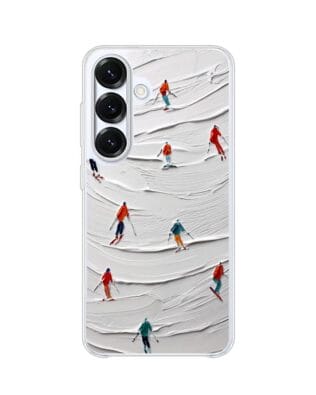 Etui do Samsung Galaxy S25 Plus z MagSafe przeźroczyste, silikonowe Flexi, Zimowa magia, Narciarski obraz