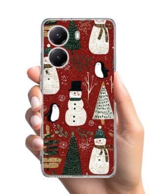 Etui do Xiaomi POCO X7 Pro przeźroczyste, silikonowe Flexi, Przytulne święta, Rustykalna świąteczna kraina