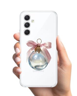 Etui do Samsung Galaxy A54 5G przeźroczyste, silikonowe Flexi, Przytulne święta, Kryształowa bombka