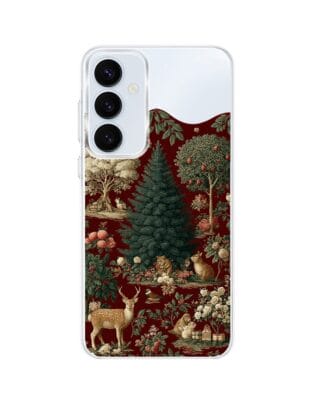 Etui do Samsung Galaxy A35 5G z MagSafe przeźroczyste, silikonowe Flexi, Zimowa magia, świąteczny las