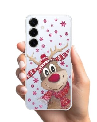 Etui do Samsung Galaxy S25 Plus przeźroczyste, silikonowe Flexi, Renifer
