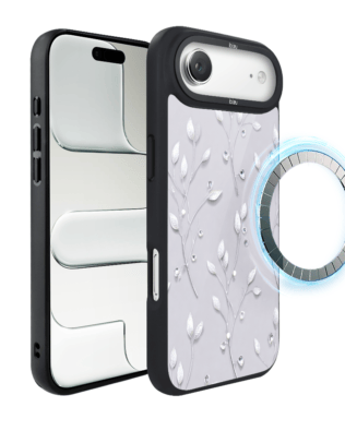 Etui do iPhone Air IBIZU DropGuard Matt z MagSafe, Zimowa magia, Lodowe kwiaty