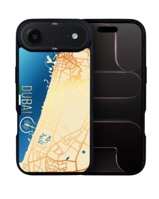 Etui do iPhone Air IBIZU DropGuard Matt z MagSafe, mapy świata, Dubai