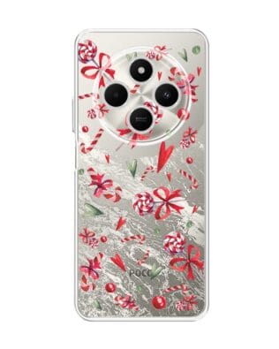 Etui do Xiaomi POCO C75 przeźroczyste, silikonowe Flexi, Cukierki świąteczne