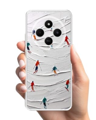 Etui do Xiaomi POCO C75 przeźroczyste, silikonowe Flexi, Zimowa magia, Narciarski obraz