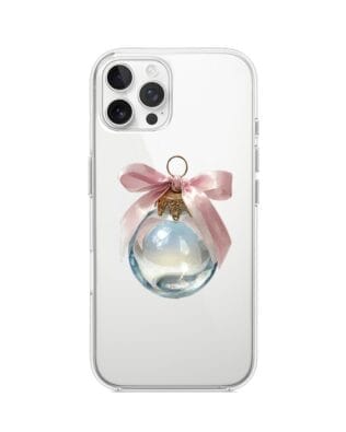Etui do iPhone 12 Pro Max przeźroczyste, silikonowe Flexi, Przytulne święta, Kryształowa bombka