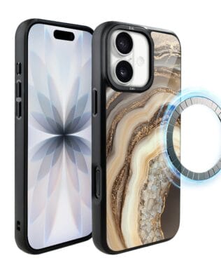 Etui do iPhone 17 IBIZU DropGuard Matt z MagSafe, Ethereal Essence, Miodowy Agat