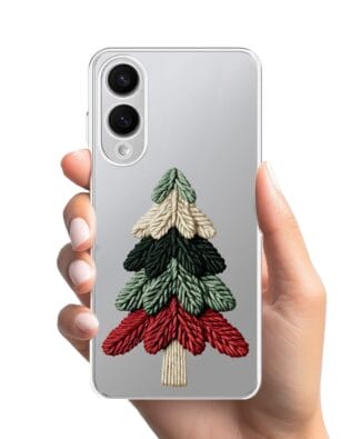 Etui do Samsung Galaxy S25 Edge przeźroczyste, silikonowe Flexi, Przytulne święta, Dziana choinka