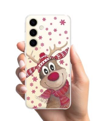 Etui do Samsung Galaxy S24 Plus przeźroczyste, silikonowe Flexi, Renifer