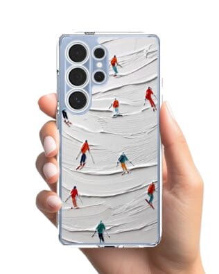 Etui do Samsung Galaxy S25 Ultra przeźroczyste, silikonowe Flexi, Zimowa magia, Narciarski obraz