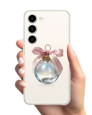 Etui do Samsung Galaxy S23 przeźroczyste, silikonowe Flexi, Przytulne święta, Kryształowa bombka