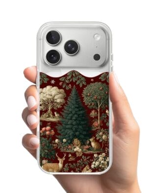 Etui do iPhone 17 Pro z MagSafe przeźroczyste, silikonowe Flexi, Zimowa magia, świąteczny las