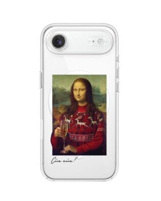 Etui do iPhone Air z MagSafe przeźroczyste, silikonowe Flexi, Mona Lisa z szampanem