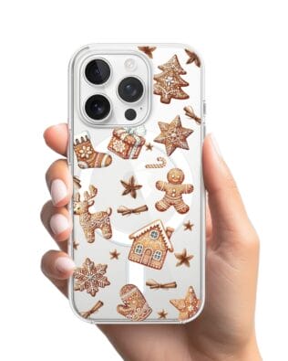 Etui do iPhone 15 Pro z MagSafe przeźroczyste, silikonowe Flexi, Magia pierniczków