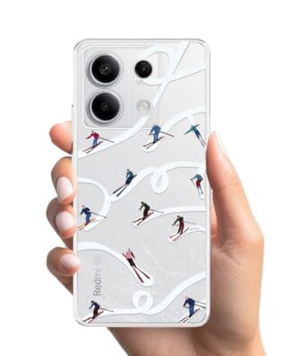 Etui do Xiaomi Redmi Note 13 Pro 5G przeźroczyste, silikonowe Flexi, Zimowa magia, Narciarskie wiraże