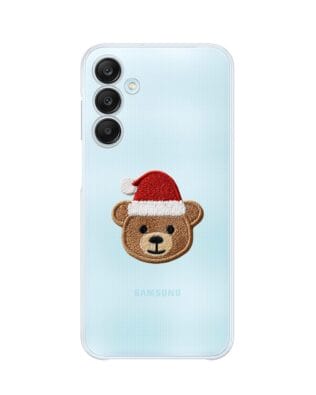 Etui do Samsung Galaxy M35 5G przeźroczyste, silikonowe Flexi, Przytulne święta, Miś mikołajek