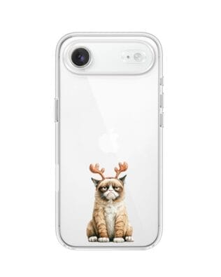 Etui do iPhone Air przeźroczyste, silikonowe Flexi, Przytulne święta, Kot który nie chciał być reniferem