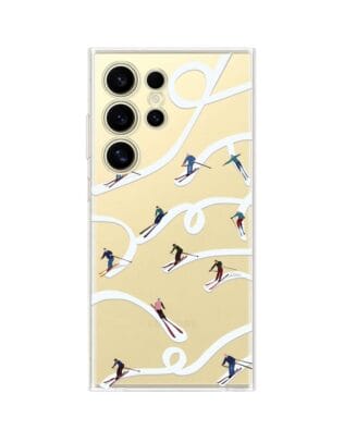 Etui do Samsung Galaxy S24 Ultra przeźroczyste, silikonowe Flexi, Zimowa magia, Narciarskie wiraże