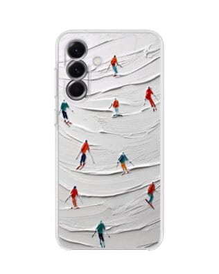 Etui do Samsung Galaxy A56 5G przeźroczyste, silikonowe Flexi, Zimowa magia, Narciarski obraz