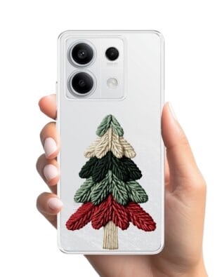 Etui do Xiaomi Redmi Note 13 Pro 5G przeźroczyste, silikonowe Flexi, Przytulne święta, Dziana choinka