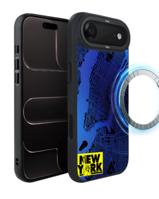 Etui do iPhone Air IBIZU DropGuard Matt z MagSafe, mapy świata, New York