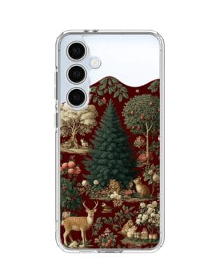 Etui do Samsung Galaxy S24 FE przeźroczyste, silikonowe Flexi, Zimowa magia, świąteczny las