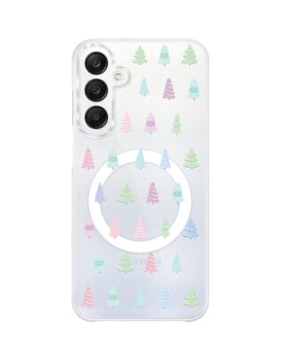 Etui do Samsung Galaxy A25 5G z MagSafe przeźroczyste, silikonowe Flexi, Pastelowe choinki