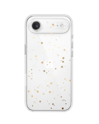 Etui do iPhone Air przeźroczyste, silikonowe Flexi, Zimowa magia, Złote gwiazdki