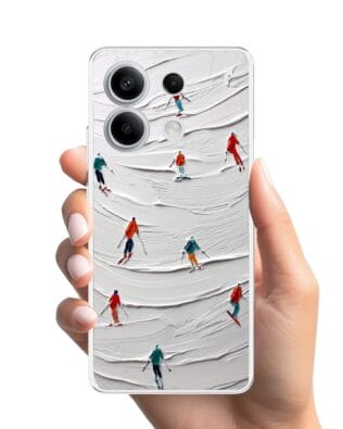 Etui do Xiaomi Redmi Note 13 Pro 5G przeźroczyste, silikonowe Flexi, Zimowa magia, Narciarski obraz