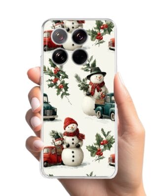 Etui do Xiaomi 14T przeźroczyste, silikonowe Flexi, Przytulne święta, Zimowe miasteczko