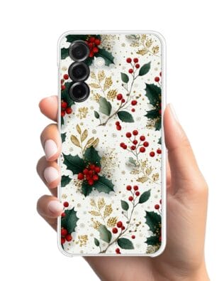 Etui do Samsung Galaxy A26 5G przeźroczyste, silikonowe Flexi, Przytulne święta, Ozdoby świąteczne