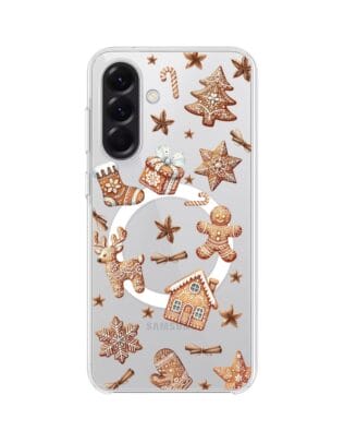 Etui do Samsung Galaxy A56 5G z MagSafe przeźroczyste, silikonowe Flexi, Magia pierniczków