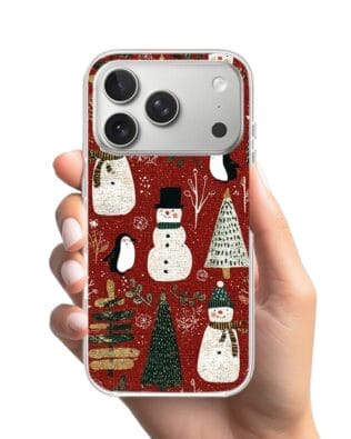 Etui do iPhone 17 Pro Max z MagSafe przeźroczyste, silikonowe Flexi, Przytulne święta, Rustykalna świąteczna kraina