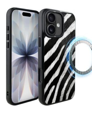 Etui do iPhone 17 IBIZU DropGuard Matt z MagSafe, Zew Natury, Zebra