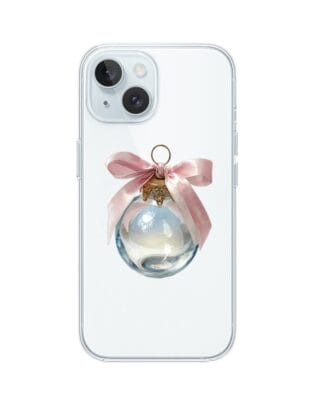 Etui do iPhone 15 Plus przeźroczyste, silikonowe Flexi, Przytulne święta, Kryształowa bombka