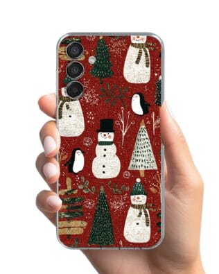 Etui do Samsung Galaxy M15 5G przeźroczyste, silikonowe Flexi, Przytulne święta, Rustykalna świąteczna kraina