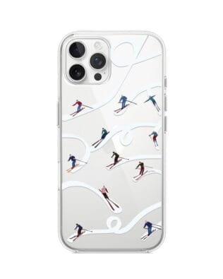 Etui do iPhone 12 Pro Max przeźroczyste, silikonowe Flexi, Zimowa magia, Narciarskie wiraże