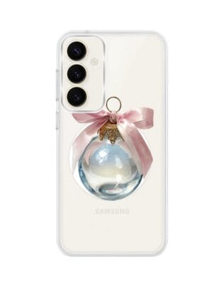 Etui do Samsung Galaxy S23 FE 5G z MagSafe przeźroczyste, silikonowe Flexi, Przytulne święta, Kryształowa bombka
