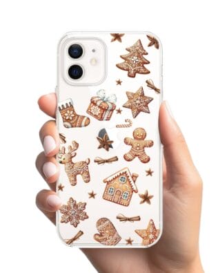 Etui do iPhone 12 przeźroczyste, silikonowe Flexi, Magia pierniczków