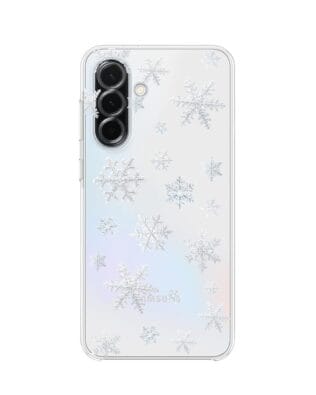 Etui do Samsung Galaxy A36 5G przeźroczyste, silikonowe Flexi, Zimowa magia, Delikatne płatki śniegu