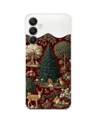 Etui do Samsung Galaxy A25 5G przeźroczyste, silikonowe Flexi, Zimowa magia, świąteczny las