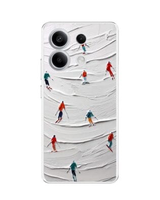 Etui do Xiaomi Redmi Note 13 Pro 5G przeźroczyste, silikonowe Flexi, Zimowa magia, Narciarski obraz