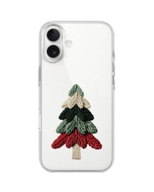 Etui do iPhone 17 przeźroczyste, silikonowe Flexi, Przytulne święta, Dziana choinka