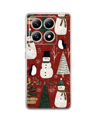 Etui do Xiaomi 14T Pro przeźroczyste, silikonowe Flexi, Przytulne święta, Rustykalna świąteczna kraina